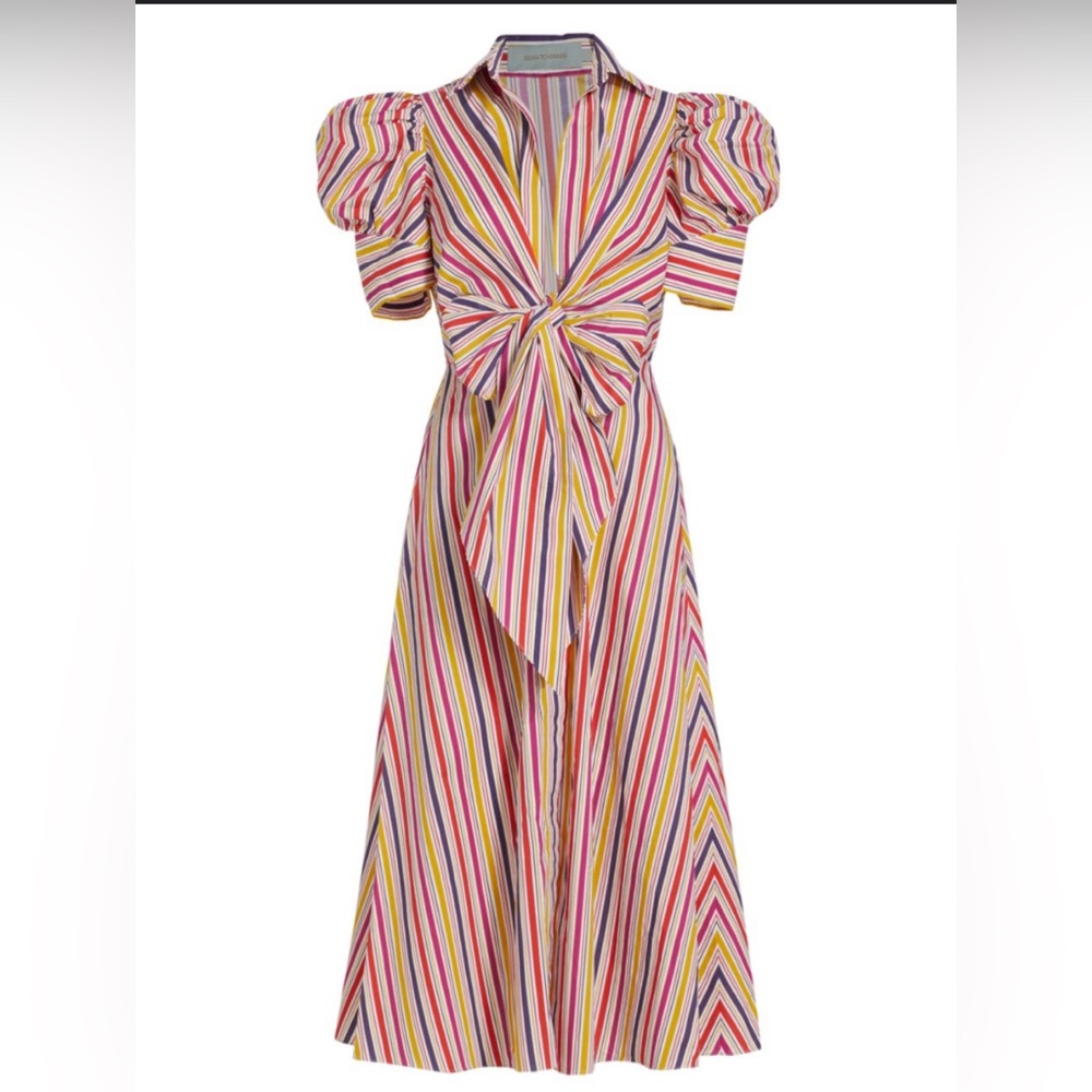 Silvia Tcherassi Roopal Midi-Dress Striped Size Large - Picture 4 of 13